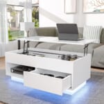 39.4" Lift-Top Storage Coffee Table w/ LED for $130 + free shipping