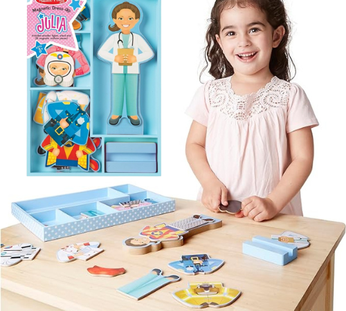 Melissa & Doug Julia or Joey Magnetic Dress-Up Wooden Doll 25-Piece Pretend Play Set $8.29 (Reg. $16)