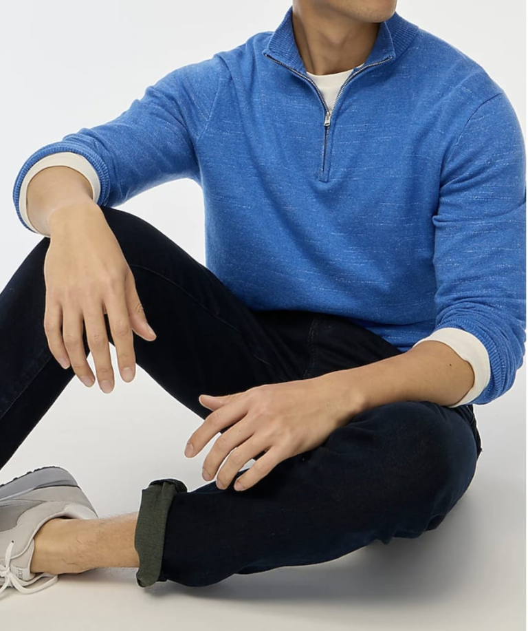 J.Crew Factory Men's Raglan Half-Zip Sweater for $16 + free shipping w/ $99