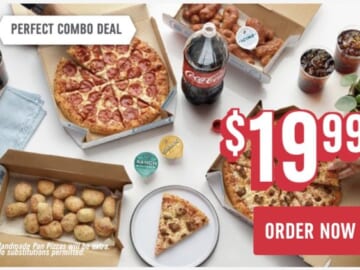 2 Pizzas, Bread Bites, Bread Twists, AND 2-Liter Only $19.99