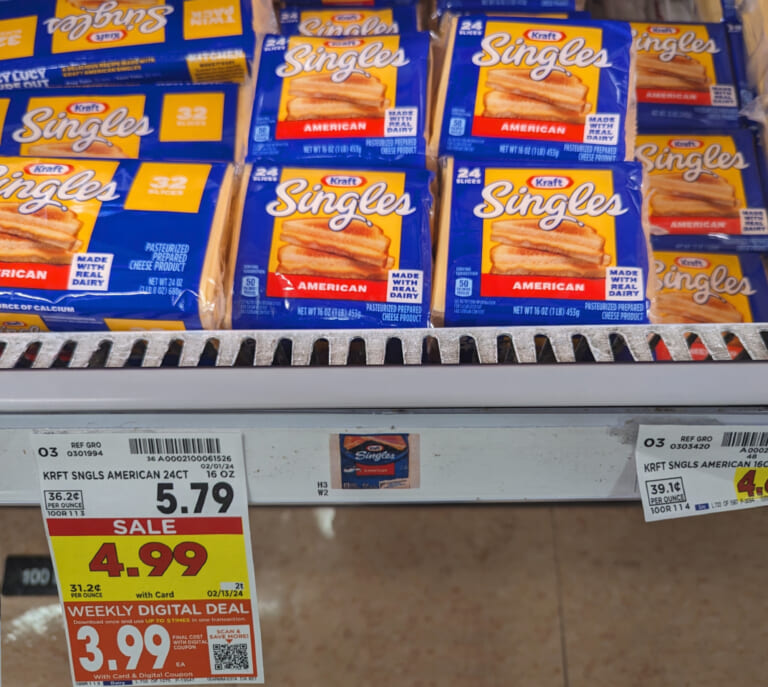 Kraft Singles As Low As $3.99 At Kroger (Regular Price $5.79)