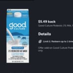 FREE Good Culture Probiotic 2% Milk with Ibotta Rebate