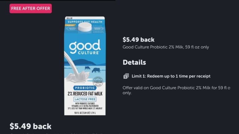 FREE Good Culture Probiotic 2% Milk with Ibotta Rebate