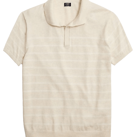 J.Crew Factory Men's Striped Johnny-Collar Sweater-Polo for $17 + free shipping w/ $99