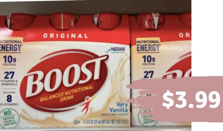 Get 6-Packs of Boost Nutritional Shakes for $3.99 (reg. $9.99)