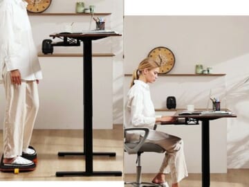 Electric Standing Desk with Keyboard Tray, 48×24-Inches $79.47 Shipped Free (Reg. $130)