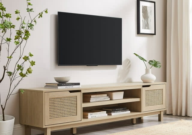 Walker Edison Boho 2-Door Rattan TV Stand for $158 + free shipping