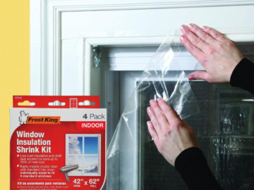 Frost King 4-Pack Clear Window Insulation Shrink Kit, 62″x42″ $5.93 (Reg. $13.49) – $1.48 Each