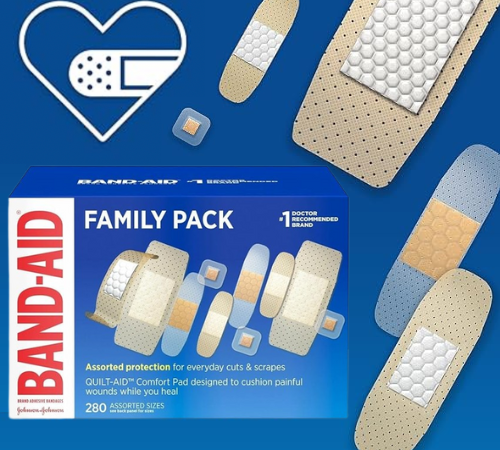 Band-Aid Adhesive Bandages 280-Count Variety Pack as low as $12.38 Shipped Free (Reg. $23.45) – 4¢/Bandage