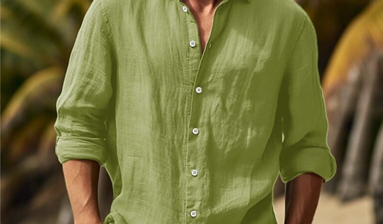 Bettermrcloth Men's Button Up Linen Shirt for $14 + free shipping