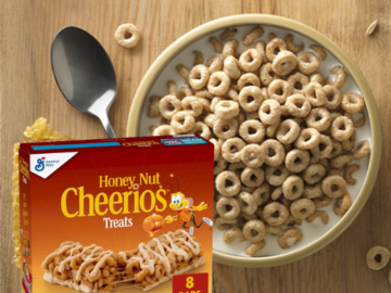 Honey Nut Cheerios 8-Count Breakfast Cereal Treat Bars as low as $1.69 Shipped Free (Reg. $5) – 21¢/Bar