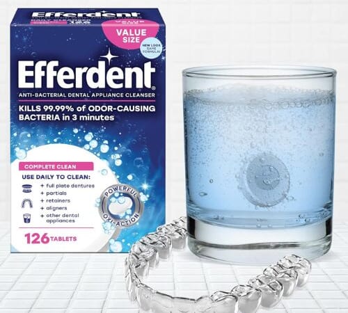 Efferdent Retainer Cleaning Tablets, 126-Count as low as $3.73 After Coupon (Reg. $7) + Free Shipping – 3¢/Tablet