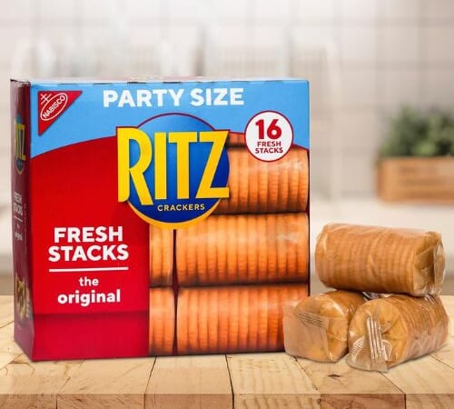 Ritz Crackers 16-Sleeves Original Flavor Party Size Box as low as $2.99/Box when you buy 4 After Coupon (Reg. $5.98) + Free Shipping – 19¢/Stack