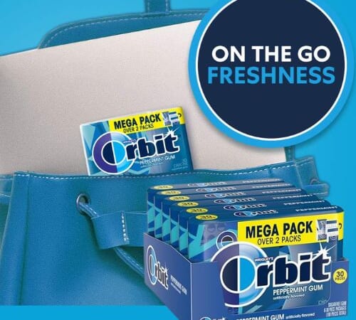 Orbit Peppermint Sugar Free Chewing Gum, 180-Count as low as $13.21 After Coupon (Reg. $20.34) + Free Shipping – $2.20/Pack or 7¢/Gum
