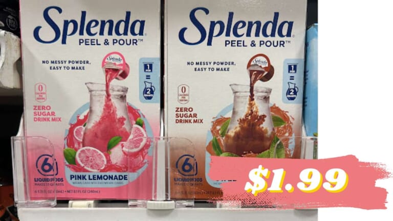$1.99 Splenda Peel & Pour Drink Pods