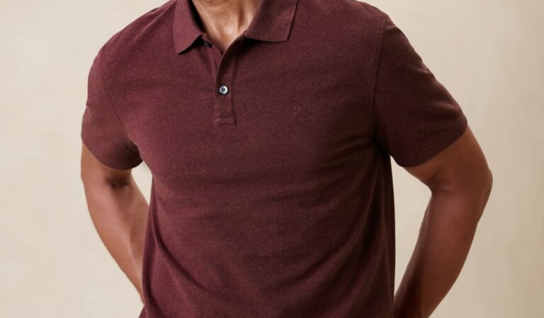 Banana Republic Factory Men's Cotton Monogram Pique Polo for $12 in cart + free shipping w/ $50