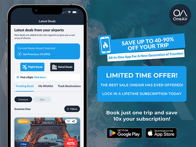 OneAir Elite Plan Lifetime Subscription for $80