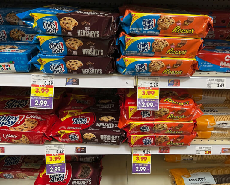 Family Size Chips Ahoy Hershey’s or Reese’s Cookies As Low As $1.99 At Kroger