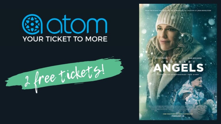 Atom Tickets | 2 FREE Movie Tickets | Ordinary Angels