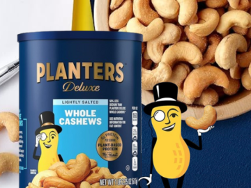 Planters Lightly Salted Deluxe Whole Cashews, 1.14 Pound Canister as low as $7.55/Canister when you buy 4 (Reg. $9.44) + Free Shipping