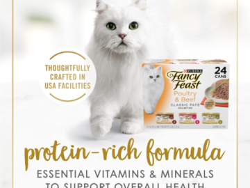Purina Fancy Feast 24-Count Poultry and Beef Wet Cat Food Variety Pack as low as $13.75 Shipped Free (Reg. $21) – 57¢/3 Oz Can
