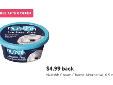FREE Nurishh Cream Cheese Alternative with Ibotta Rebate