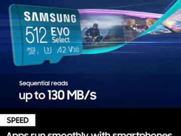 SAMSUNG 512GB EVO Select Micro SD-Memory-Card + Adapter $24.99 (Reg. $40)