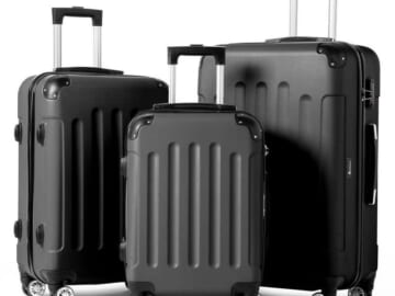 Zimtown 3-Piece Hardside Spinner Suitcase Luggage Set for $90 + free shipping