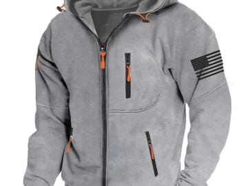 PunkTrendy Men's Flag Graphic Hoodie for $10 + $10 shipping