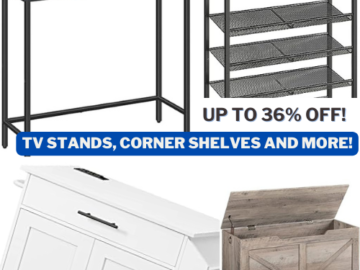 TV Stands, Corner Shelves and more from $33.19 (Reg. $49.99+)