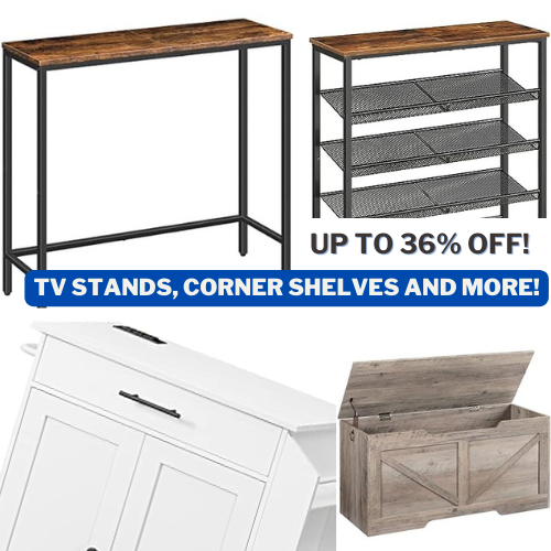 TV Stands, Corner Shelves and more from $33.19 (Reg. $49.99+)