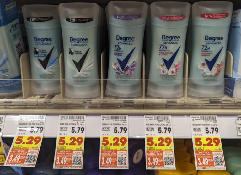 Degree Deodorant Just $3.49 At Kroger (Regular Price $5.79)