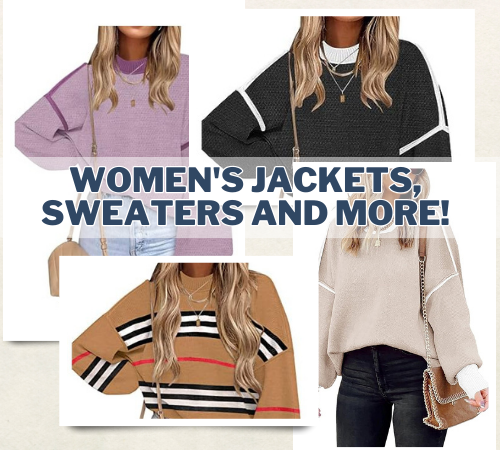 Women’s Jackets, Sweaters and more from $12.98 (Reg. $39.98+)