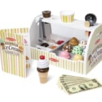 Melissa & Doug Wooden Scoop and Serve Ice Cream Counter (28 pcs)