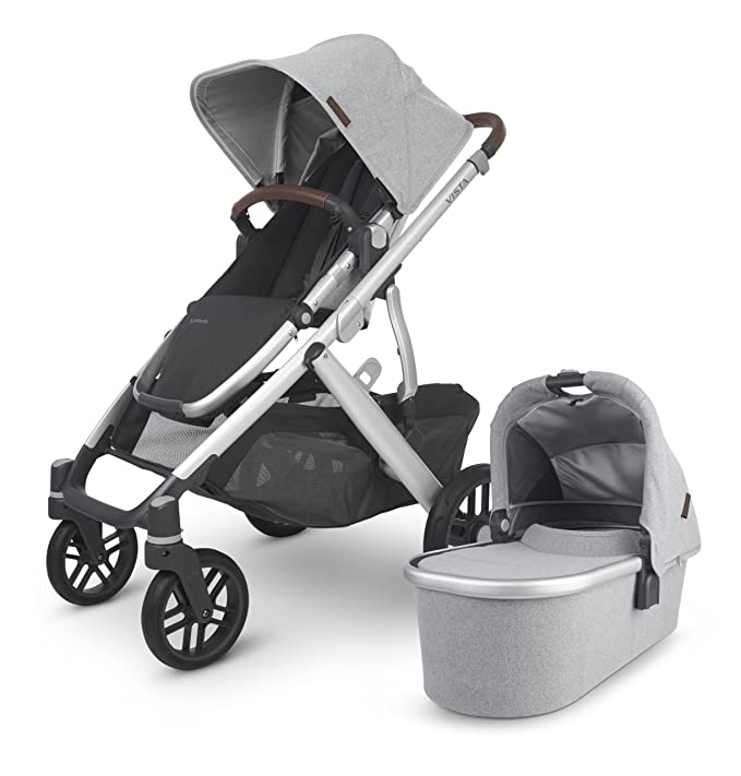 Vista stroller in gray with bassinet alongside