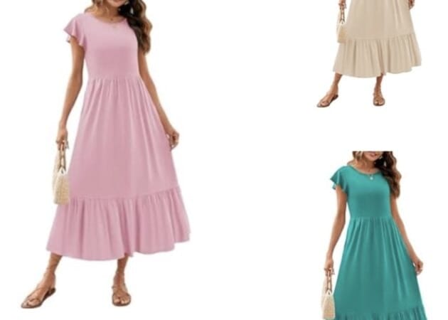 Flowy Short Sleeved Summer Dress only $14.99 {Great Easter Dress Idea!}