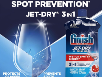 Finish Jet-dry Rinse Agent Liquid, 32 Fl Oz as low as $8.11 After Coupon (Reg. $13.47) + Free Shipping – Makes 300 Washes