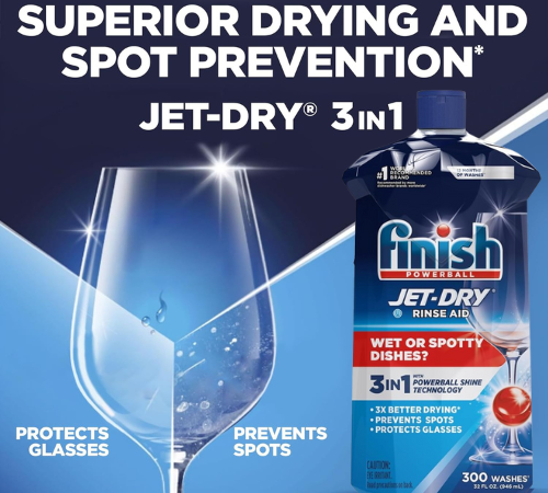 Finish Jet-dry Rinse Agent Liquid, 32 Fl Oz as low as $8.11 After Coupon (Reg. $13.47) + Free Shipping – Makes 300 Washes