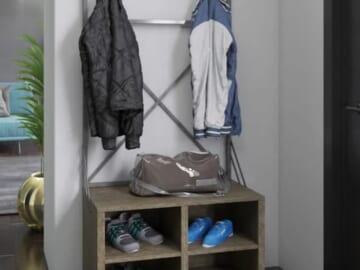 *HOT* Entryway Hall Tree with Hooks & Shoe Storage for just $79.99 shipped! (Reg. $375)