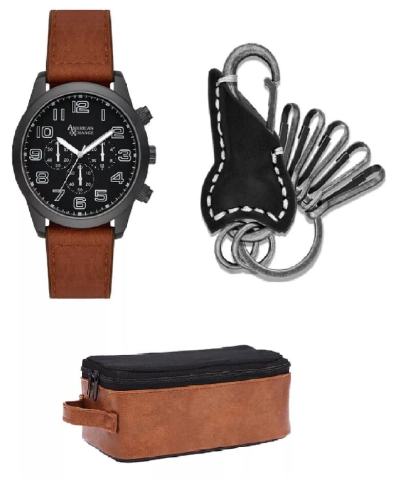 American Exchange Men's Quartz Watch Gift Set for $25 + free shipping