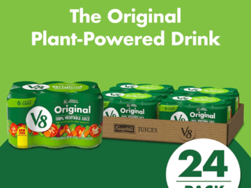 V8 Original 100% Vegetable Juice Cans, 24 Pack 11.5 oz Cans as low as $11.65 Shipped Free (Reg. $24.15) – 49¢/Can