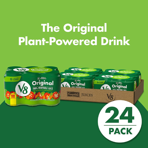 V8 Original 100% Vegetable Juice Cans, 24 Pack 11.5 oz Cans as low as $11.65 Shipped Free (Reg. $24.15) – 49¢/Can