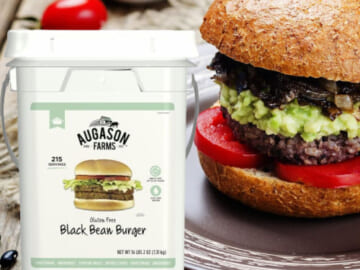 Augason Farms Gluten-Free Black Bean Burger, 4-Gallon Pail $45.30 Shipped Free (Reg. $73) – 215 Servings, $0.21/ Serving, 25-year shelf life