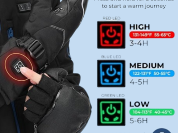 Rechargeable Heated Gloves with 7.4V 2500mAh Battery $19.99 After Coupon (Reg. $70) – Magnetic Flip Cover Design
