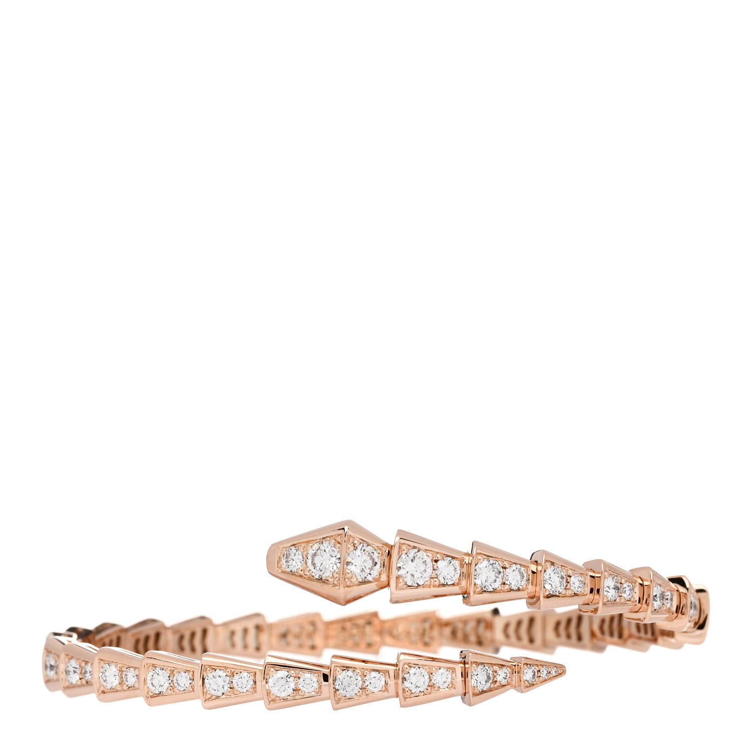 BULGARI 18K Rose Gold Diamond Serpenti Viper Pave Bracelet by FASHIONPHILE