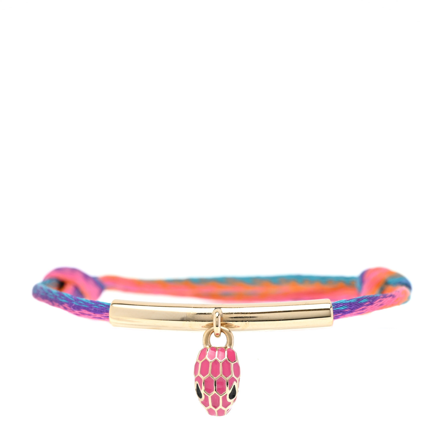 BULGARI Fabric Serpenti Forever Bracelet in the colors Pink and multicolor by FASHIONPHILE