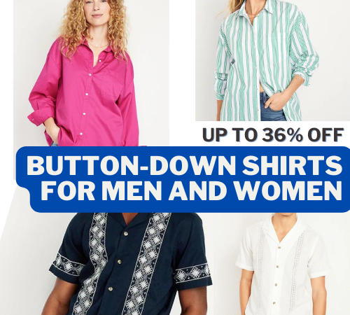 Today Only! Button-Down Shirts for Men and Women $15 (Reg. $36.99+)