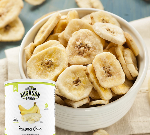 Augason Farms Freeze Dried Banana Chips, 2Lb 1 Oz Can $15.98 (Reg. $27) – 22 Servings, 73¢/Serving! Up to a 10 year shelf life!