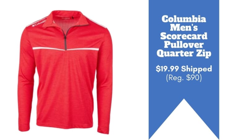 Columbia Men’s Scorecard Pullover Quarter Zip $19.99 (Reg. $90)