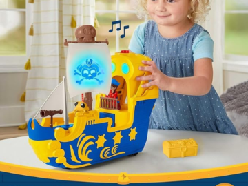 Fisher-Price Santiago of the Seas Interactive Pirate Ship Playset w/ Lights & Sounds $15 (Reg. $47)